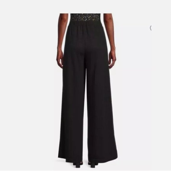 Area Stars Ultra Wide Leg Pant in Black Elastic Waist M NWT - Picture 2 of 10